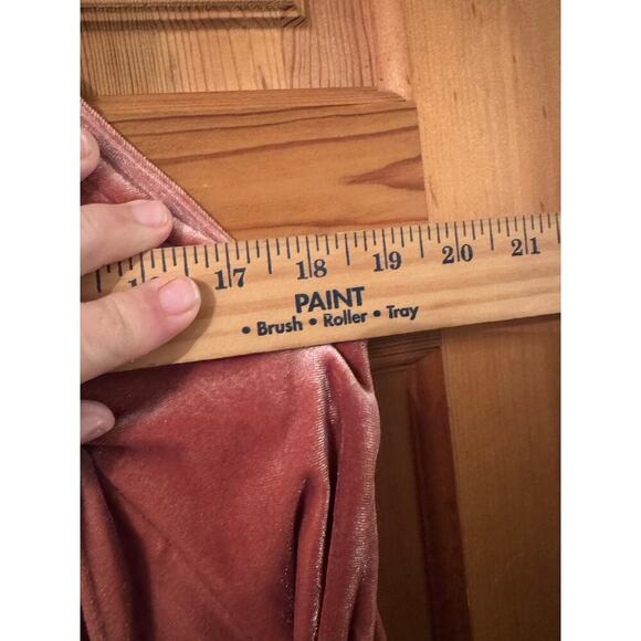 BiBi M velvet oversized wide leg adjustable overalls dusty pink mauve - Picture 10 of 11